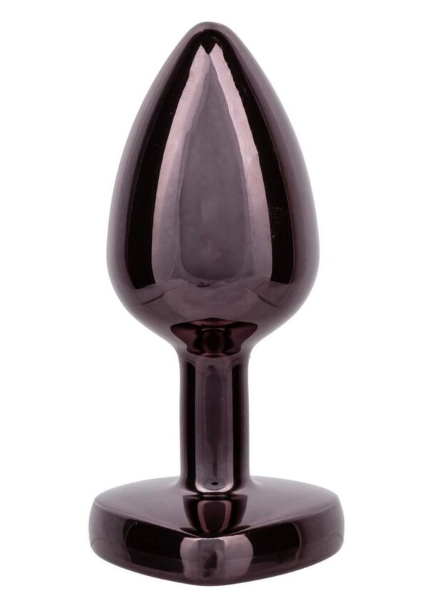 Jewel Black Diamond Heart Anal Plug - Small - Black - Image 2
