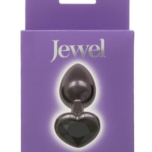 Jewel Black Diamond Heart Anal Plug - Small - Black