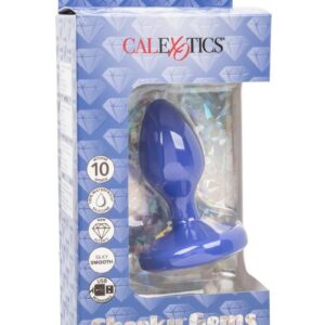Cheeky Gems Rechargeable Silicone Vibrating Plug - Medium - Blue