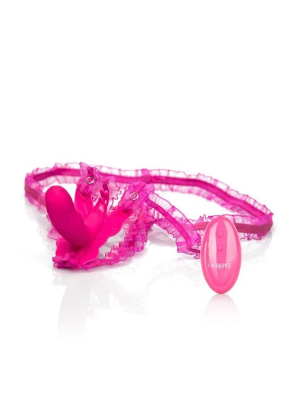 Venus Butterfly Silicone Rechargeable Strap-On with Remote Control - Pink - Image 2