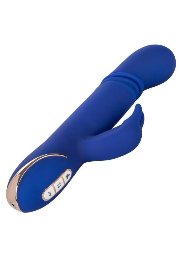 Jack Rabbit Signature Heated Silicone Thrusting G Rabbit Rechargeable Vibrator - Blue - Image 4
