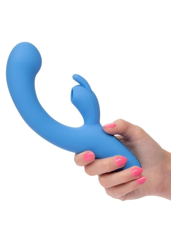 Jack Rabbit Elite Suction Rabbit Rechargeable Silicone Vibrator with Clitoral Stimulator - Blue - Image 4