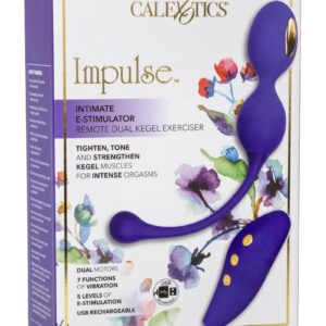 Impulse Intimate E-stimulator Silicone Rechargeable Dual Kegel Balls with Remote Control - Purple