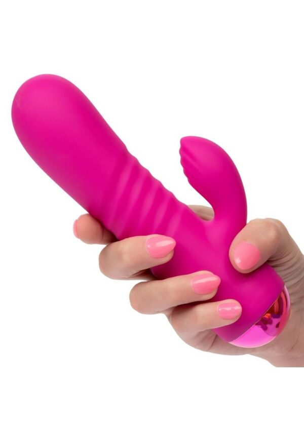 Thicc Chubby Honey Dual Motor Vibrator with Clitoral Stimulator - Pink - Image 4
