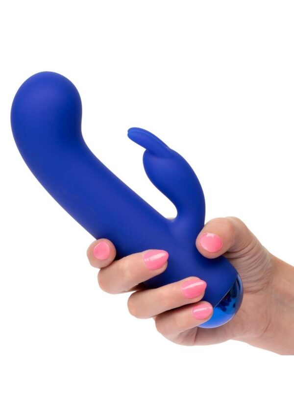 Thicc Chubby Bunny Rechargeable Silicone Rabbit Vibrator - Blue - Image 4