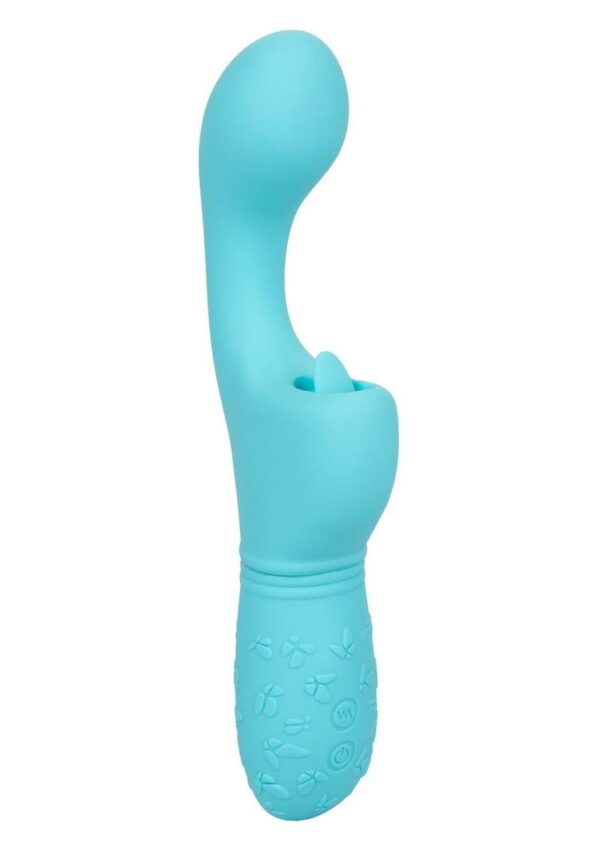 Rechargeable Butterfly Kiss Silicone Clitoral Flicker Vibrator - Blue - Image 2