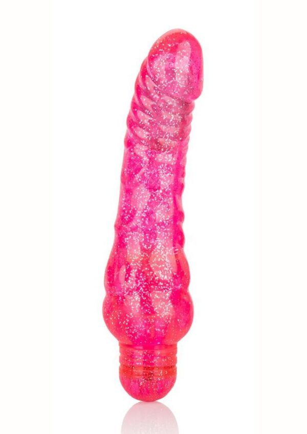 Sparkle Glitter Jack Vibrator Waterproof 5.75in - Pink - Image 2