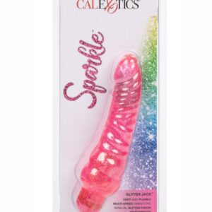 Sparkle Glitter Jack Vibrator Waterproof 5.75in - Pink
