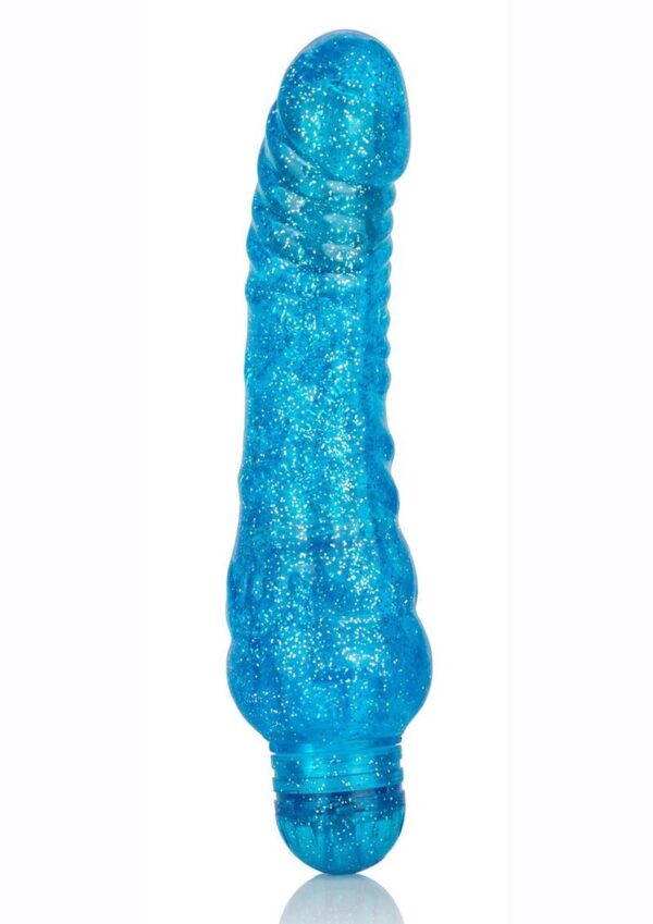 Sparkle Glitter Jack Vibrator Waterproof 5.75in - Blue - Image 2