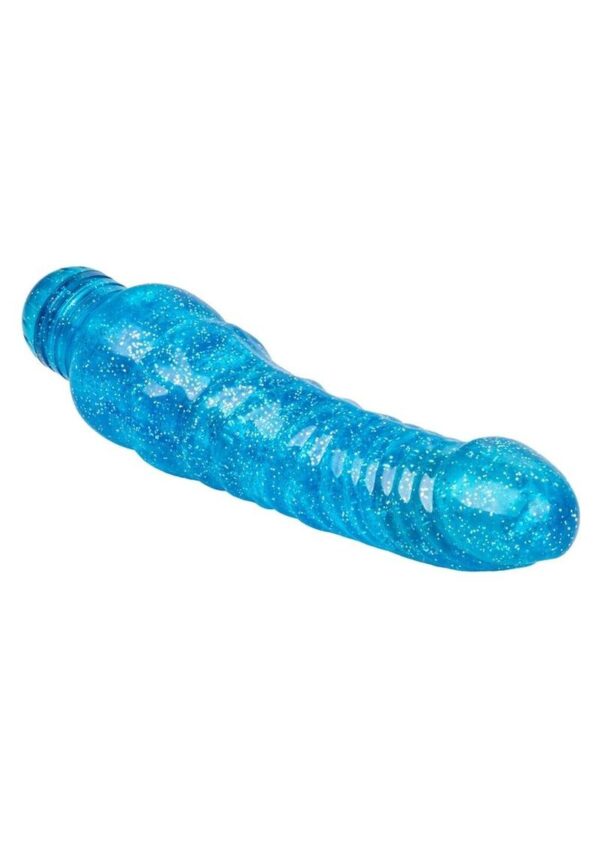 Sparkle Glitter Jack Vibrator Waterproof 5.75in - Blue - Image 3