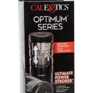 Optimum Power Ultimate Power Stroker Beaded Vibrating Masturbator - Black