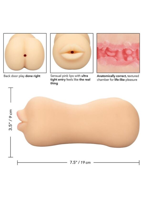 Stroke It Realistic Dual Ended Stroker - Mouth and Ass - Vanilla - Image 4