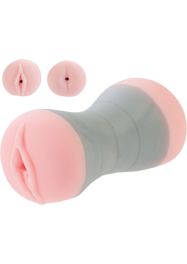 Travel Gripper Dual Density Stroker - Pussy and Ass - Pink - Image 2