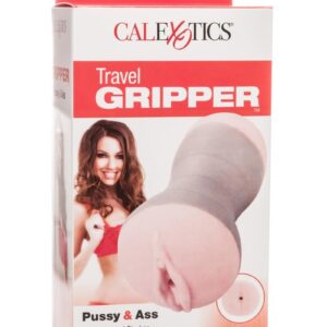 Travel Gripper Dual Density Stroker - Pussy and Ass - Pink