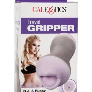 Travel Gripper Dual Density Stroker - Mouth and Pussy - Purple