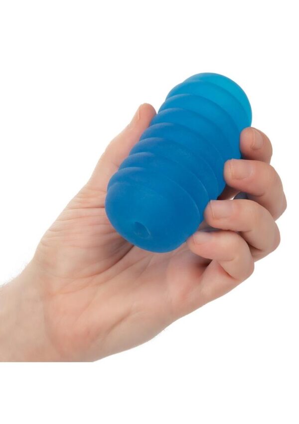 Pop Sock Ribbed Stroker - Blue - Image 4