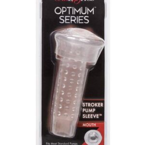Optimum Series Stroker Pump Sleeve Masturbator - Mouth - Clear