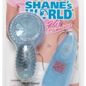 Shane`s World His Stimulator Vibrating Cock Ring with Wired Remote Control - Blue