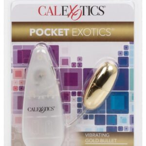 Pocket Exotics Vibrating Gold Bullet with Wired Remote Control - Gold