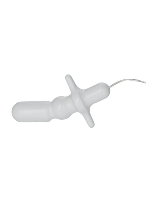 Pocket Exotics Anal T Vibrating Butt Plug and Wired Remote Control - Ivory - Image 3