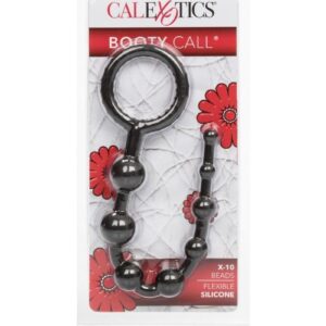 Booty Call X-10 Silicone Anal Beads - Black