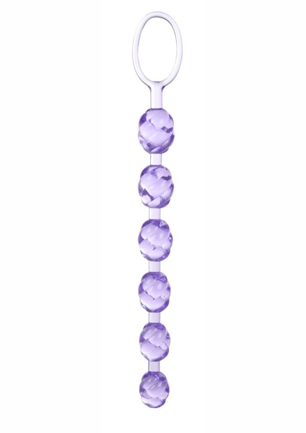Swirl Pleasure Anal Beads - Purple - Image 2