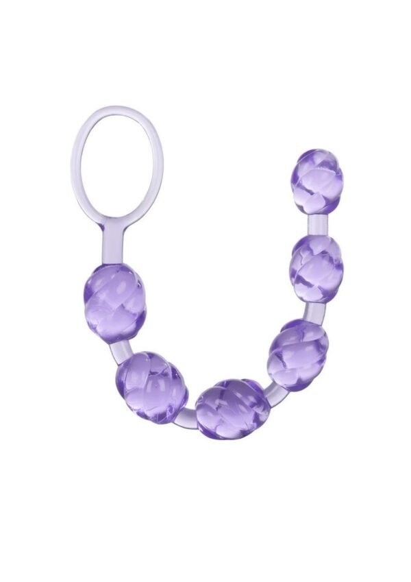 Swirl Pleasure Anal Beads - Purple - Image 3