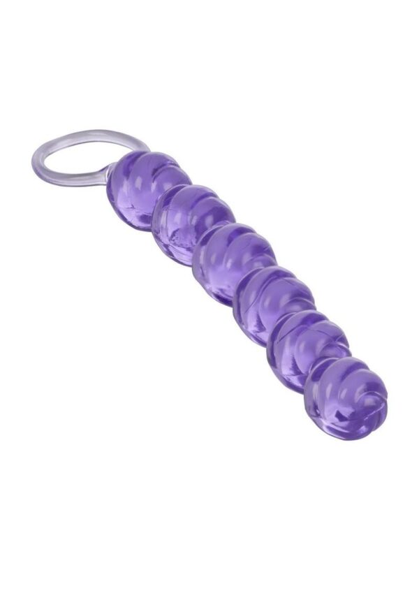 Swirl Pleasure Anal Beads - Purple - Image 4