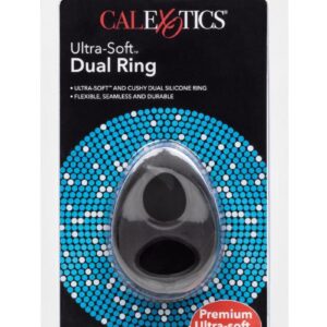 Ultra-Soft Dual Ring Silicone Cock Ring - Black