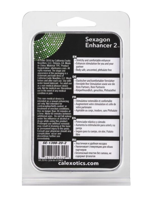 Sexagon Enhancer 2 Cock Ring - Clear - Image 4