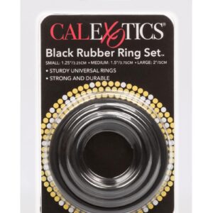 Black Rubber Cock Rings (3 Piece Set) - Black