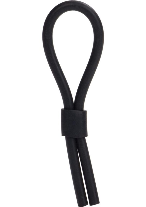 Silicone Stud Lasso Adjustable Cock Tie - Black - Image 2