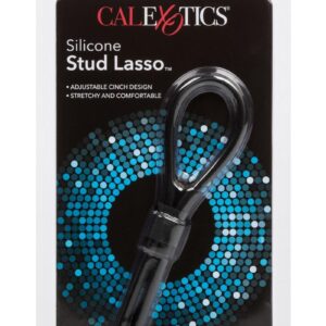 Silicone Stud Lasso Adjustable Cock Tie - Black