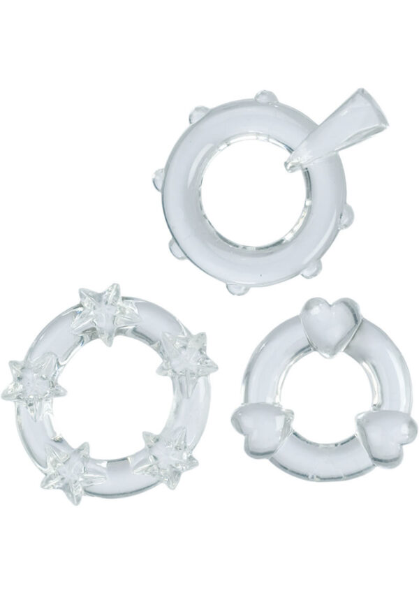 Magic C Rings Cock Rings (3 Piece Set) - Clear - Image 2