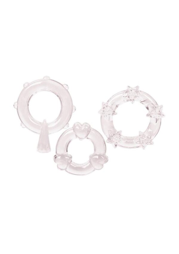 Magic C Rings Cock Rings (3 Piece Set) - Clear - Image 3