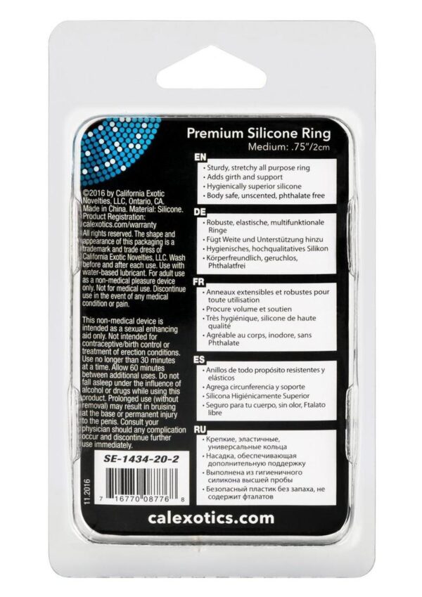 Premium Silicone Cock Ring - Medium - Clear - Image 4