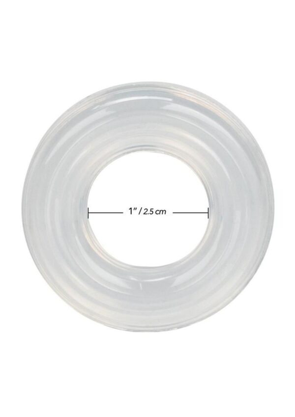 Premium Silicone Cock Ring - Large - Clear - Image 3