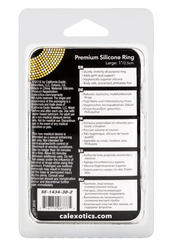 Premium Silicone Cock Ring - Large - Clear - Image 4