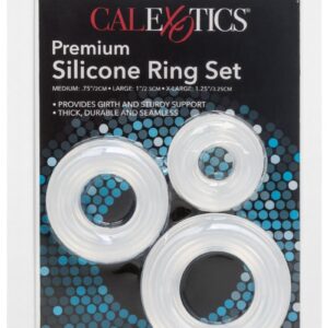 Premium Silicone Cock Ring Set (3 Piece Set) - Clear