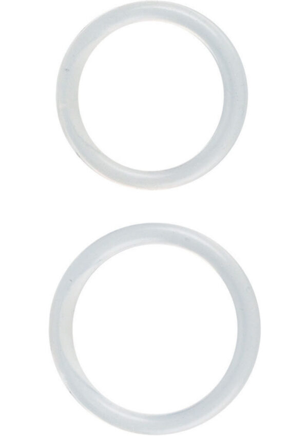 Silicone Rings Cock Rings - Clear - 2 Per Set - Image 2