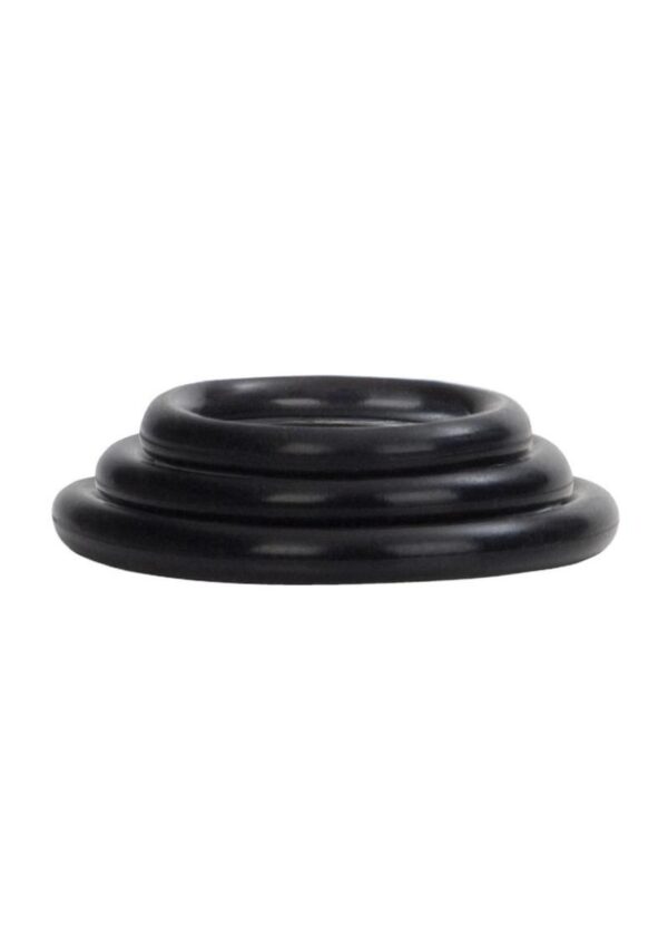 Silicone Support Rings Cock Rings (3 Piece Set) - Black - Image 4