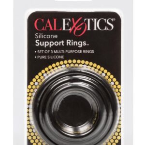 Silicone Support Rings Cock Rings (3 Piece Set) - Black