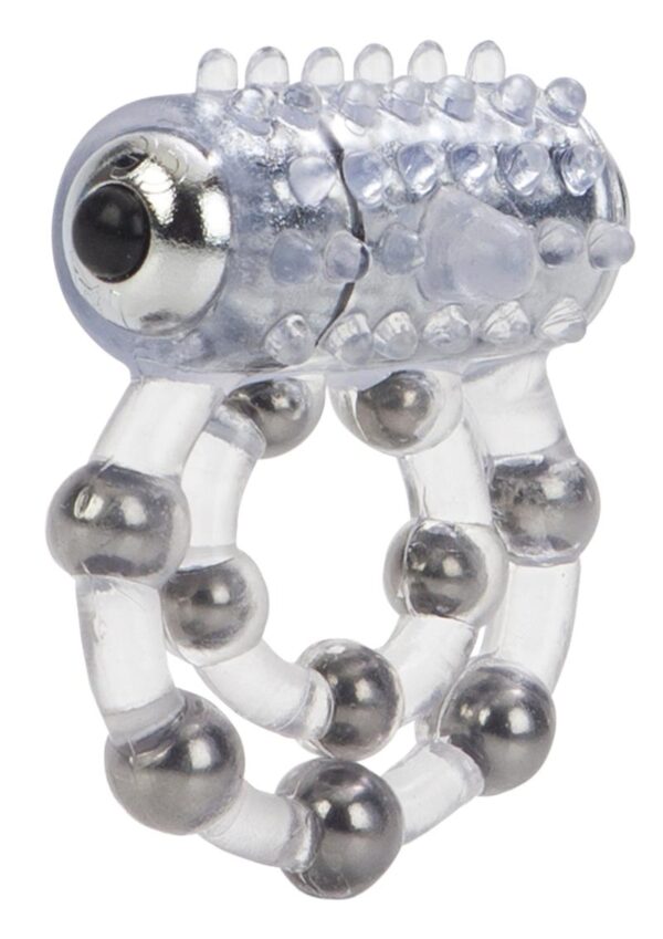 10 Bead Maximus Ring Vibrating Cock Ring - Clear - Image 2