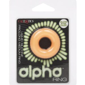 Alpha Glow in the Dark Liquid Silicone Prolong Medium Ring - Orange