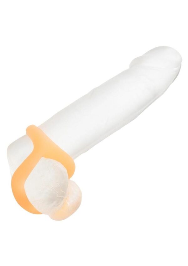 Alpha Glow in the Dark Liquid Silicone Teardrop Dual Ring - Orange - Image 4