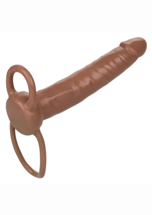 Accommodator Dual Penetrator Dildo Cock Ring - Chocolate - Image 3