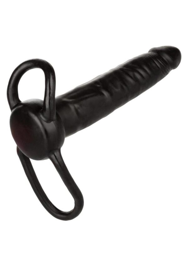 Accommodator Dual Penetrator Dildo Cock Ring - Black - Image 3