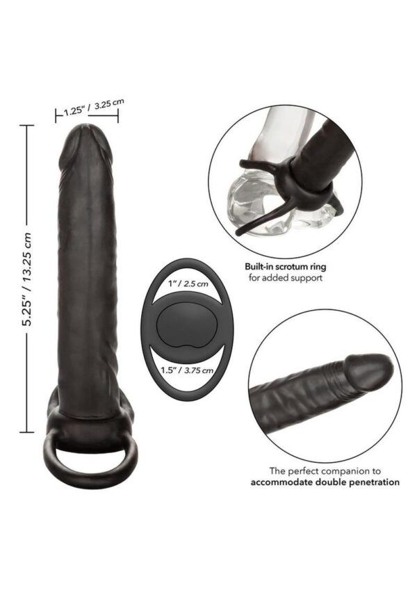 Accommodator Dual Penetrator Dildo Cock Ring - Black - Image 4