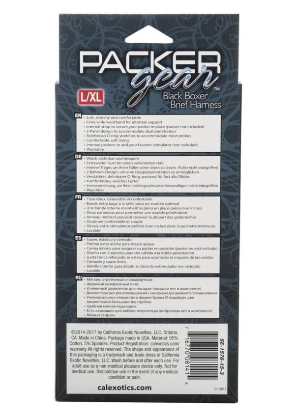 Packer Gear Boxer Brief Harness - L/XL - Black - Image 4