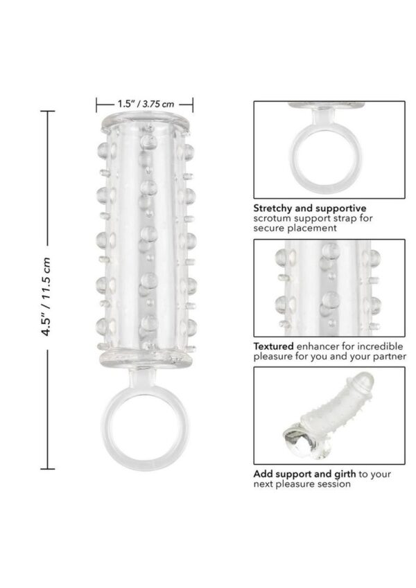Sensation Enhancer Penis Sleeve with Scrotum Support - Clear - Image 4